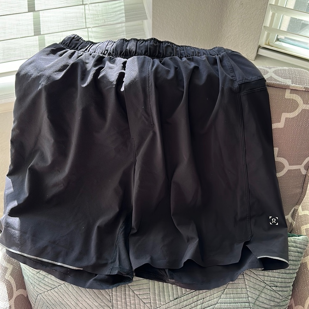 Lululemon linerless short 7” size small in black.